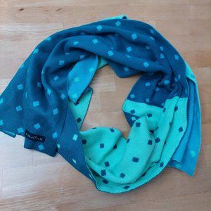 3/$15 FRAAS Soft Knit Scarf Diamond Pattern/Green Colour Block Acrylic